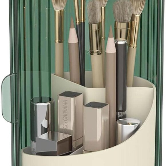 Makeup Brush Holder with Dustproof Cover 360 Rotating Makeup Brush Organizer for - Picture 1 of 7